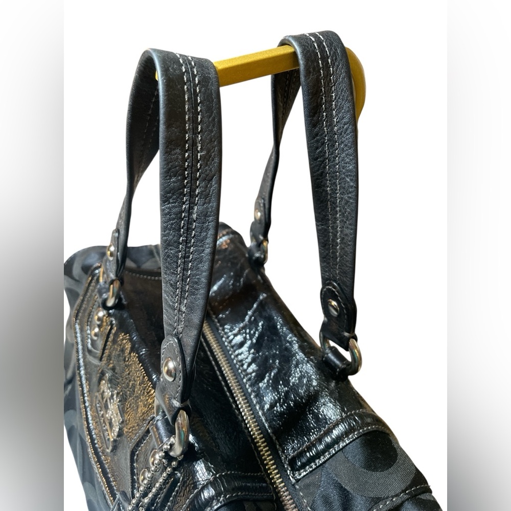 ‼️SPRING SALE Coach Madison Audrey Op Art in Black & Black Leather Trim 🖤 - Picture 10 of 17